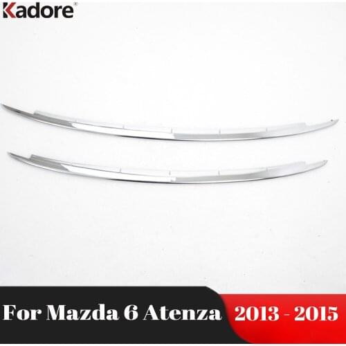 Front Bottom Bumper Grille Cover Trim For Mazda 6 M6 Atenza 2013 2014 ABS Chrome Head Grills Molding Strip Car Accessories