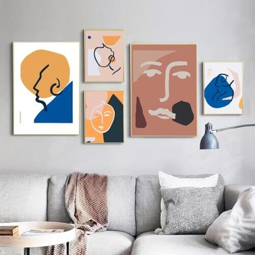 Watercolor Modular Nordic Modern HD Prints Home Decoration Abstract Line Wall Art Painting Picture Canvas Poster For Living Room