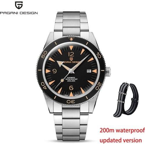Pagani Design 2021 Top Brand Mens Mechanical Watch Luxury Business Stainless Steel Automatic 200m Waterproof Clock Reloj Hombre