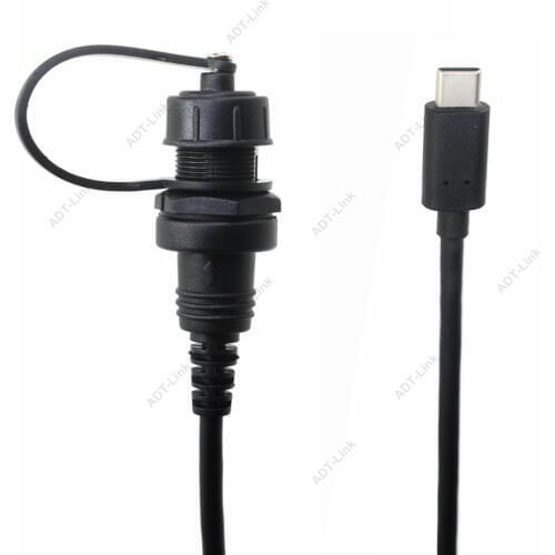 USB 3.1 Type-C Panel Mount Connector IP67 Waterproof Cable USB C Type C Male to Female Extension cord cables Water Proof