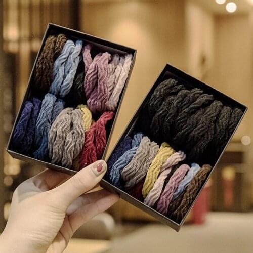 40Pcs/Set Women Basic Elastic Hair Bands Scrunchie Ponytail Holder Headband Colorful Rubber Bands Fashion Hair Accessories Gift
