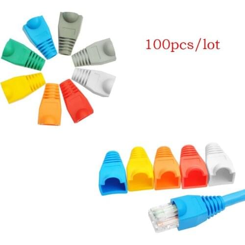 Rj45 caps cat5 cat5e cat6 network boots ethernet cable connector rj 45 sheath cat 6 protective sleeve multicolour