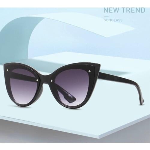 Fashion Cat Eye Oversized Sunglasses 2021 Women Men Luxury Brand Design Purple Sun Glasses Colorful Gradient Goggles UV400