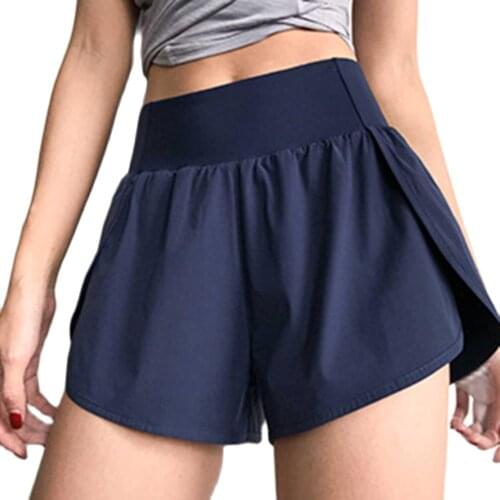 2020 Fashion Hot Shorts Women Fake Two-piece Loose High Waist Inner Pocket Running Workout Gym Sports Shorts Girls Shorts Skirt