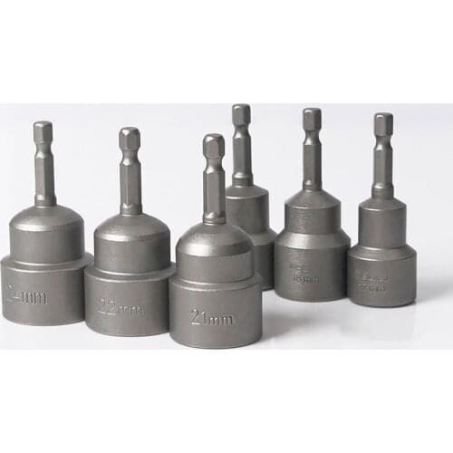 1Pcs 3mm-24mm Hex Socket Sleeve Bit Nut Driver for Power Drills Impact Drivers Hand Drills Tools Parts Length 65mm