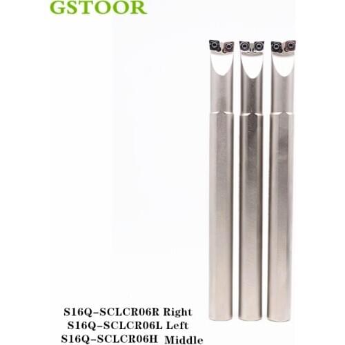 1PC S16Q-SCLCR06R S16Q-SCLCR06L S16Q-SCLCR06H Spring Steel Turning Tools Holder Lathe Cutting Tool Bar For CCMT06 Carbide Insert
