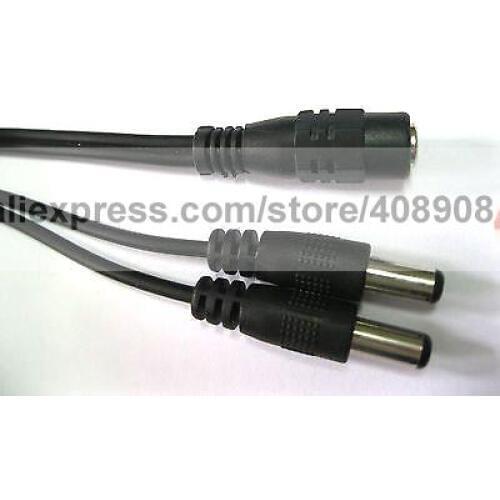 100 Pcs 2 Channel DC Power Spliter 1 Female to 2 Male for CCTV Camera 20cm 8inch