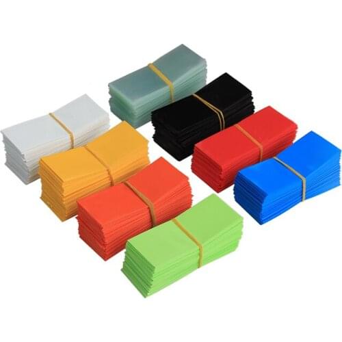 100PCS/Set 18.5mm PVC Heat Shrink Tubing Precut 8 Color For Battery Film Tape Battery Cover Shrinkable Tube 18650 Battery Wrap
