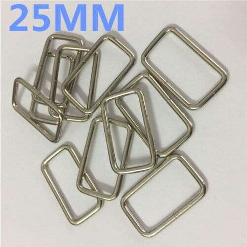 100 Pcs Rectangle Dee Ring 25mm 1'' No Welded webbing Belt buckles Ribbon DIY Needlework Luggage Sewing Buckles DIY Accessory