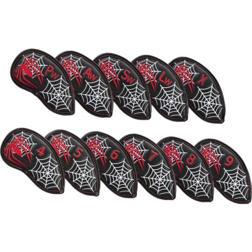 11 PCS Golf Iron Head Covers Spider Pattern Sports Fan Clubs Equipment Shop