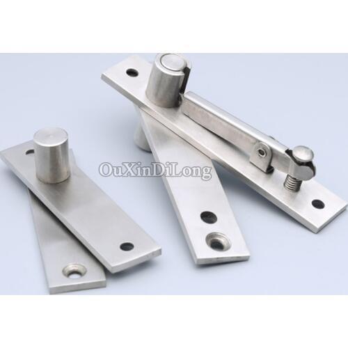 High Quality 2Sets 304 Stainless Steel Heavy Duty Door Pivot Hinges 360 Degree Rotation Hidden Door Hinges Install Up and Down