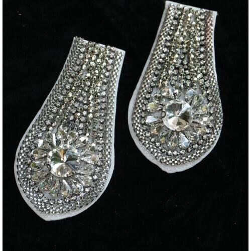 2pcs/set Beaded epaulette for nightblub clothes Punk retro epaulets DIY Fashion Badge Epaulets Shoulder Patches appliques