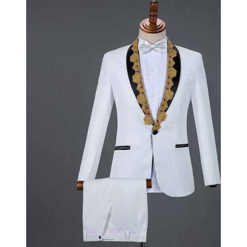 2020 Prom Dresses Custom Made Mens Wedding Suit Slim Fit Men Tuxedo Suit For Wedding Prom Groom Two Pieces Suit (Jacket+Pants)