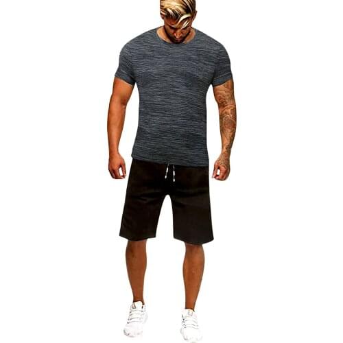 52# Tracksuit Men Summer Gradual Breathable Quick-dry Outdoor Sports Fitness Running Training Set Sportwear Hombres Conjuntos