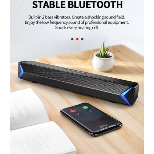 Pottable Bluetooth Speaker Wireless Bluetooth 5.0 Boombox Soundbar tv subwoofer Portable Column Loudspeaker TFAux for Computer