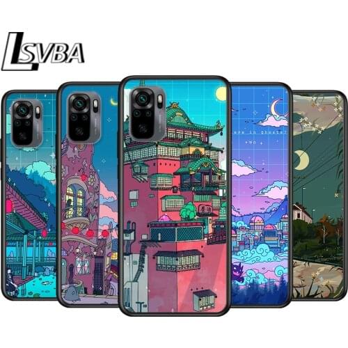Art Pixel Aesthetic for Xiaomi Redmi Note 10 10S 9 9T 9S 9Pro Max 8T 8Pro 8 7 6 5 Pro 5A 4X 4 Soft Black Phone Case