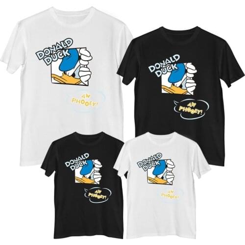 Disney Donald Duck Daisy Duck Tshirt 100%cotton Fashion Men Women tee shirt T-shirts for girls boys clothes Family clothing sets
