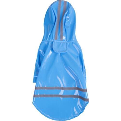 Pet raincoat cat clothes PU reflective dog hooded weatherproof jacket