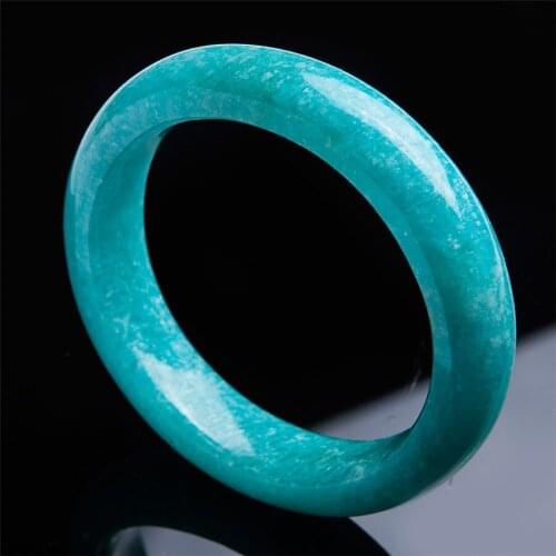 Precious Green Natural Amazonite Bangle Bracelets For Women Lady Crystal Fashion Natural Stone Bangle Inner Diameter 55mm