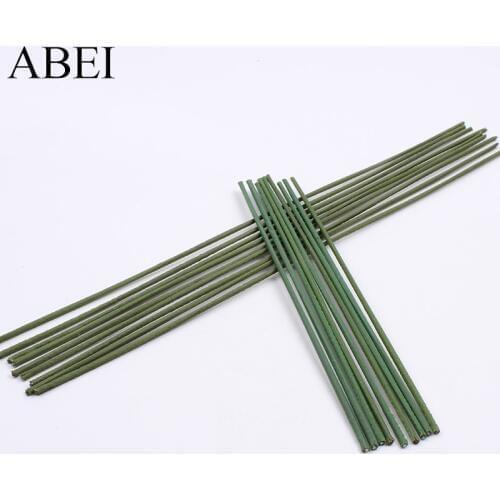 10pcs/lot 15/25cm Artificial Green Flower Stem DIY Floral Material Handmade Wire Stem Accessoies for Wedding Home Decoration