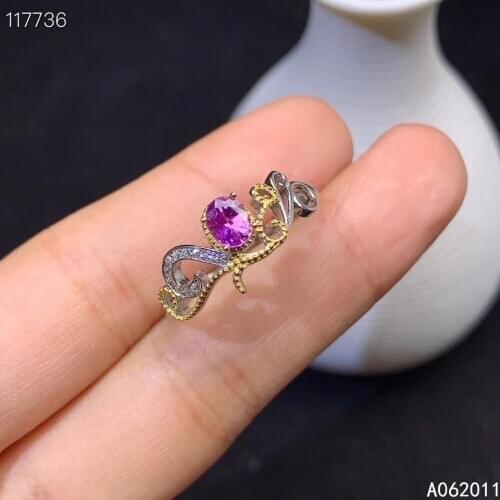 KJJEAXCMY fine jewelry natural pink sapphire 925 sterling silver popular new women adjustable ring support test