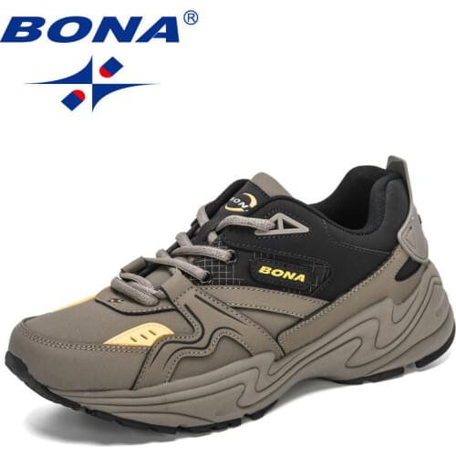 BONA 2021 New Designers Running Shoes Breathable Lace-up Jogging Shoes Man Trendy Sneakers Casual Shoes Men Walking Footwear