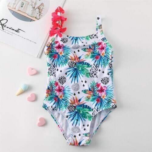 Baby Girls swimsuit 3-8 Years 3D Flower Print One-Piece Swimwear for Kids 2020 Children Toddler Girl Bathing Suits for Pool