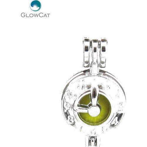 L600 5pcs/lot Bright Silver Cute clock Pearl Beads Cage Pendant Locket Fairytale Party Essential Oil Diffuser