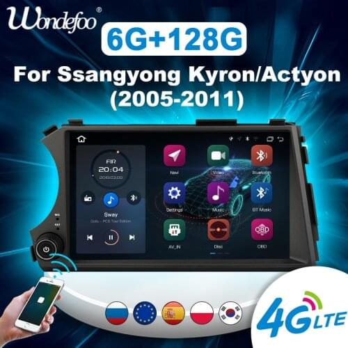 2 din Android 10 Car radio Carplay For Ssangyong Kyron/Actyon 2005-2011 auto Stereo autoradio Multimedia player Navigation GPS