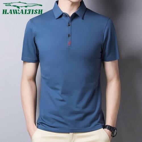 Hawaifish brand men polo high Quality 2021 New Solid Color Mens Polos Shirts hot sale Fashion Casual Shorts camisa masculina