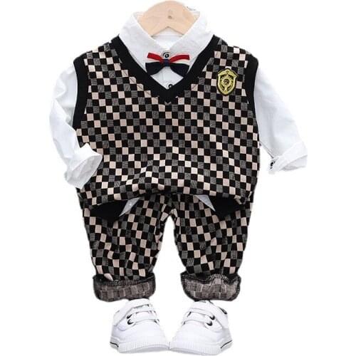 New Spring Autumn Fashion Baby Boys Girls Clothes Suit Children Vest Shirt Pants 3Pcs/Set Toddler Sports Costume Kids Tracksuits
