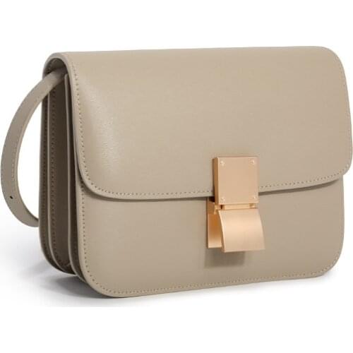 2020 Spring and Summer New Female Bag Classic Tofu Bag Box Bag Elephant Gray Stewardess Bag Shoulder Messenger Small Square Bag