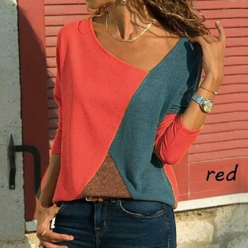 New Thin Spring Casual Women T-shirts Long Sleeve Fashion Patchwork Slim Irregular Women Clothes Long Shirt Tops