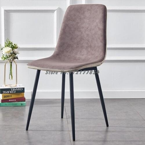 Dining Chair Backrest Home Light Luxury Negotiation Restaurant Desk Stool Simple Modern Creative Nordic Leather Chair