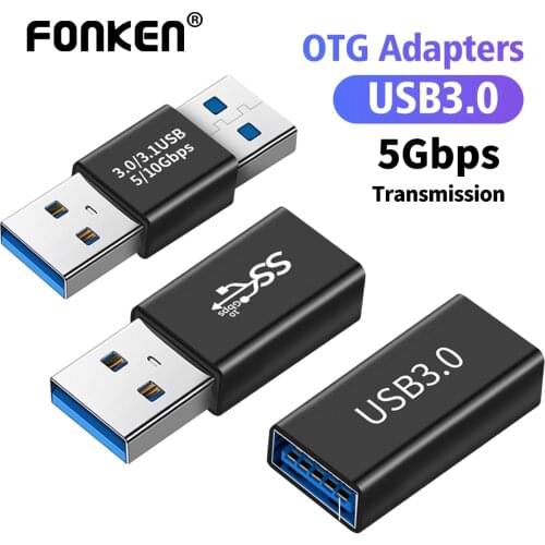 USB3.0 Connector USB To USB Adapter 5Gbps Gen1 Male to Male Female USB Converter SSD HDD Cable Extender USB 3.0 Extension Plug