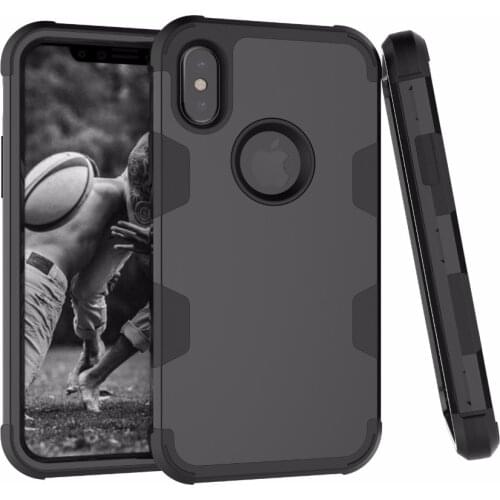 R-JUST Heavy Duty Hybrid Impact Shockproof Armor Rugged Case for iPhone X 10 Hard PC+Soft TPU Rubber Silicone Case