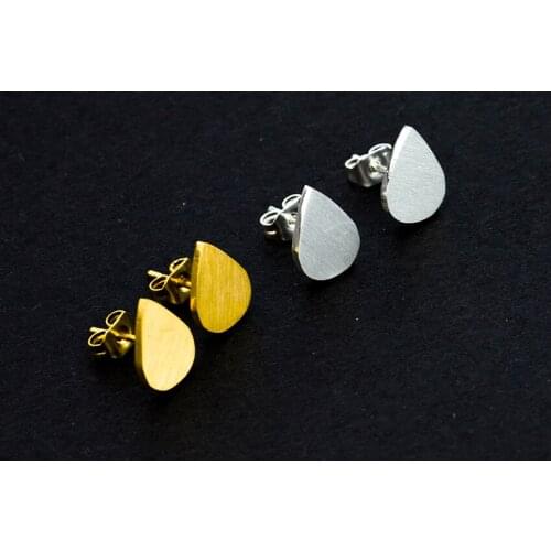 V Attract Classic Water Drop Geometric Earring Studs Men Women Stainless Steel Material Pendientes Mujer