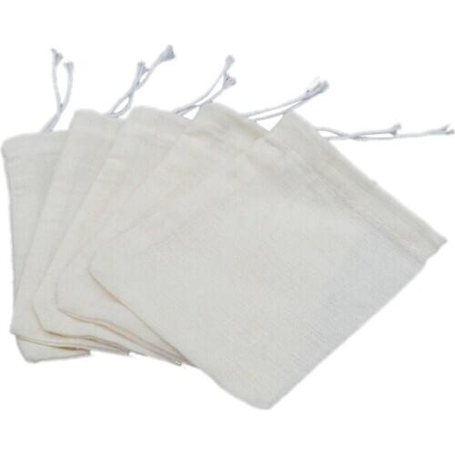 Cheesecloth Tea Filter Strainer Bags Muslin Drawstring Straining Tea Bags Loose Leaf Tea for Home Kitchen Office Travel