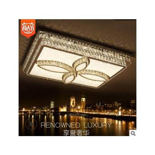 Modern minimalist led ceiling light Living room light rectangle Line cut crystal light Creative