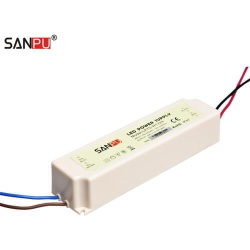 SANPU SMPS 75W 24VDC LED Driver 3A Switching Power Supply 220V 230V AC-DC Lighting Transformer White IP67 Waterproof Sprayproof