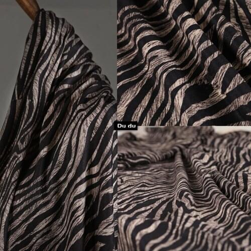 45*145cm Faux suede Clothing Fabric Double color Zebra Thick Ieather Coat Design Composite Fabric DIY