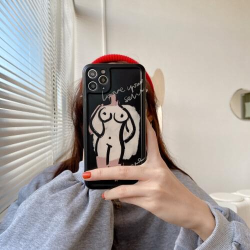 Tobebest Abstract Art Phone Cases for iphone 12 11 pro max X XS XR 8 Plus 12mini ins Popular Chic Soft IMD Back Cover Gift