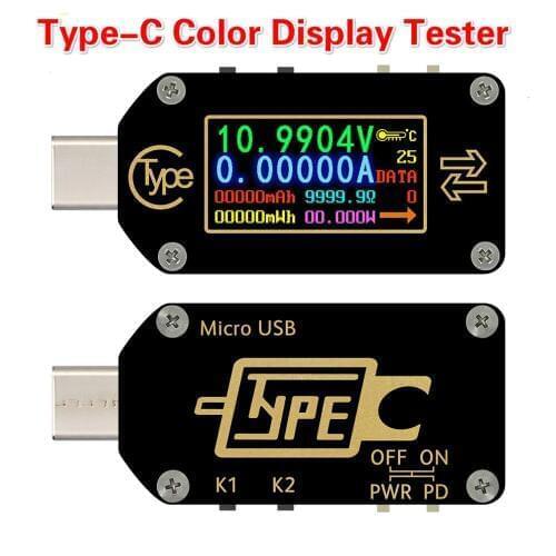 Type-C PD trigger USB-C Voltmeter ammeter voltage 2 way current meter multimeter PD charger battery USB Tester TC66/TC66C
