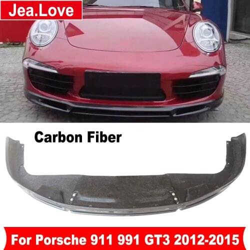 V-Version Real Carbon Fiber Car Front Lip Shovel Bumper Diffuser Chin For Porsche 911 Carrera 991 991.1 991.2 GT3 2012-2015