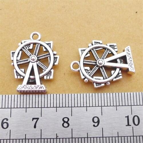 Windmill Ferris Wheel Charm Pendants Jewelry Making Finding DIY Bracelet Necklace Earring Accessories Handmade Tools 5pcs