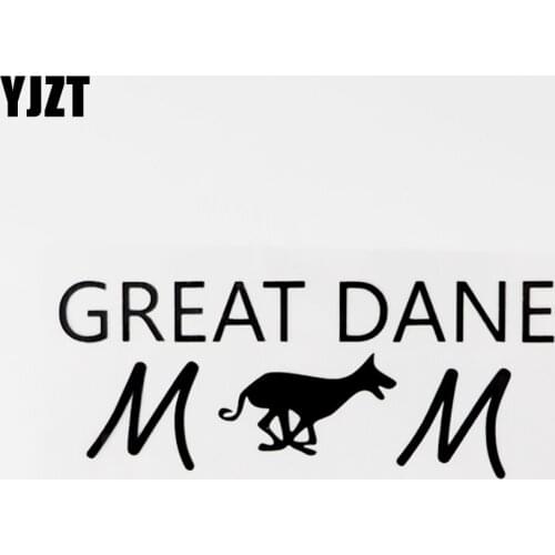 YJZT 15.6CM×6.2CM Great Dane Mom Animal Vinyl Decor Car Sticker Decal Black/Silver 8C-0753