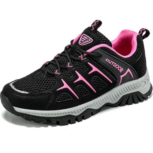 Men Women Hiking Shoes Comfortable Breathable Mesh Sports Shoes Unisex Man Anti-Slip Outdoor Walking Climbing Trekking Sneakers