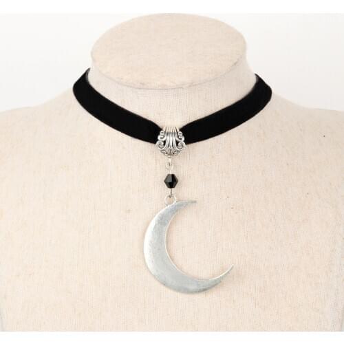 Vintage Goth Dark Necklac Choker Gothic Moon Sun Pendants Clavicle Chain For Women Jewelry Bijoux Femme