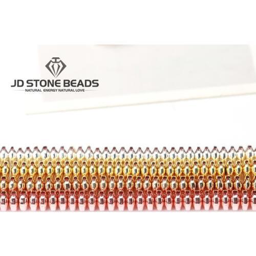 Gold Hematite Abacus Accessory Chalcedony Abacus Spacer Beads Faceted For DIY Chips Beads Jewelry Making Gemstone