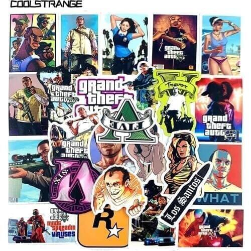 10/30/50Pcs Grand Theft Auto Hot Game Stickers For Refrigerator Motorcycle Skateboards Laptop Luggage Pegatinas Bicycle Toy